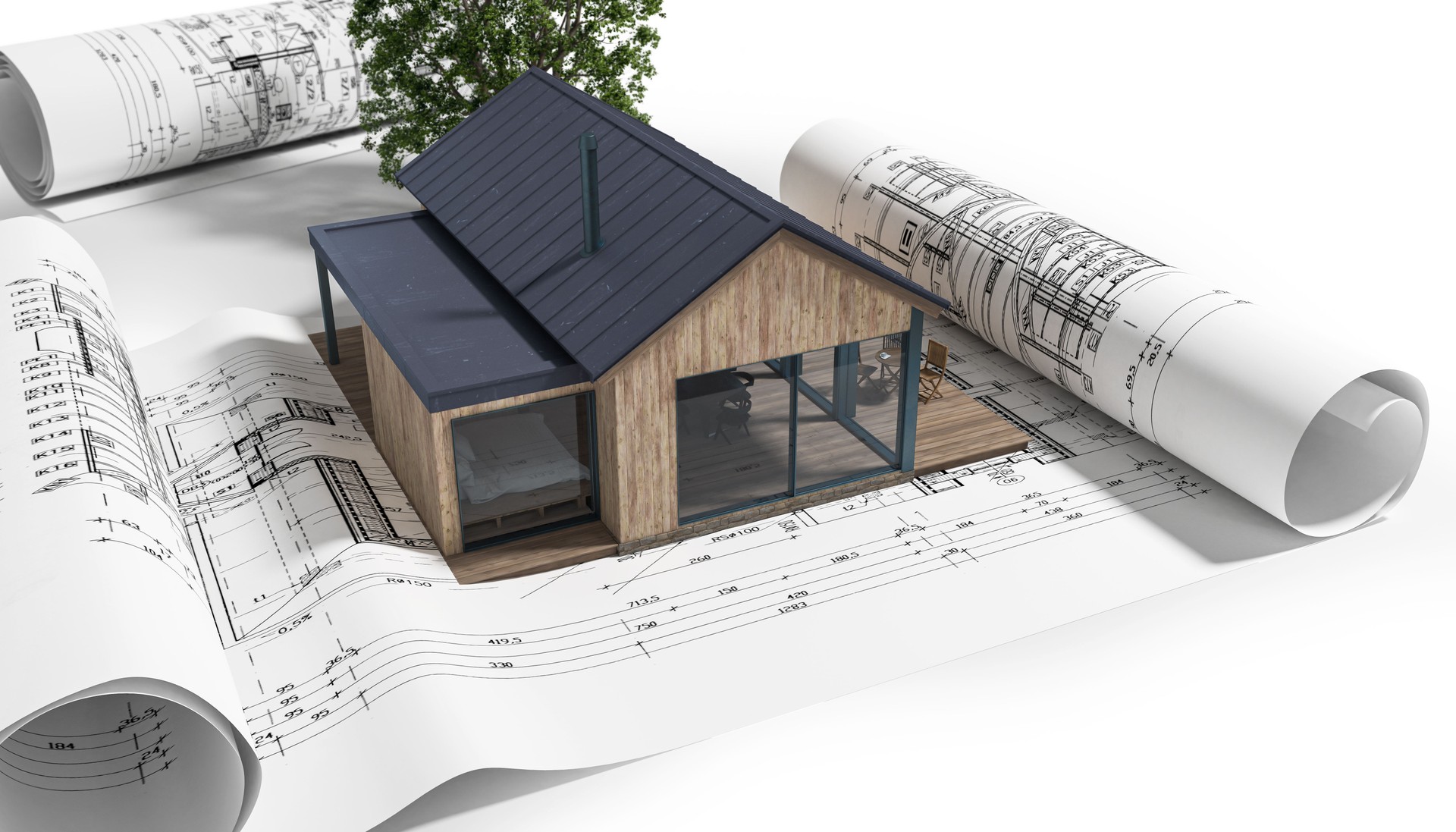 Small ADU in the planning phase - 3D visualization