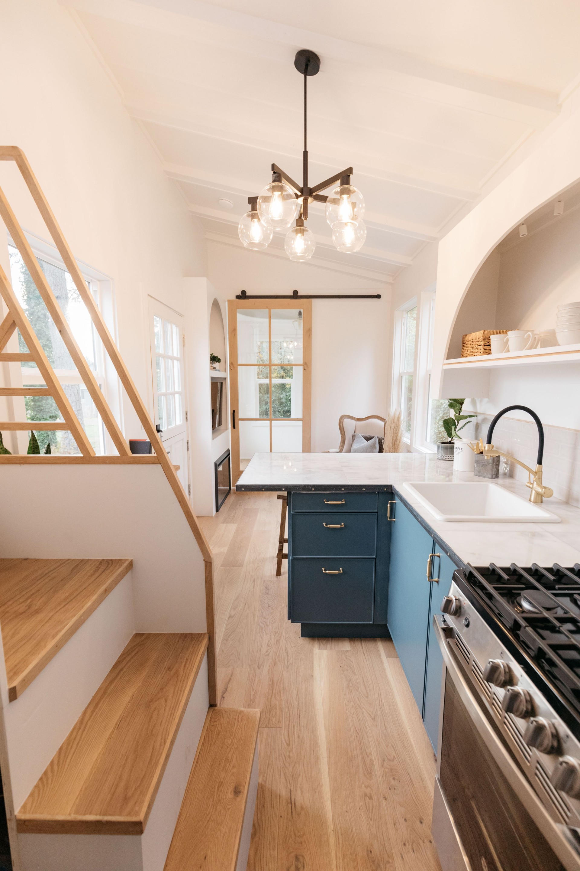 Vertical Photo of Tiny House Interior Kitchen and Decor